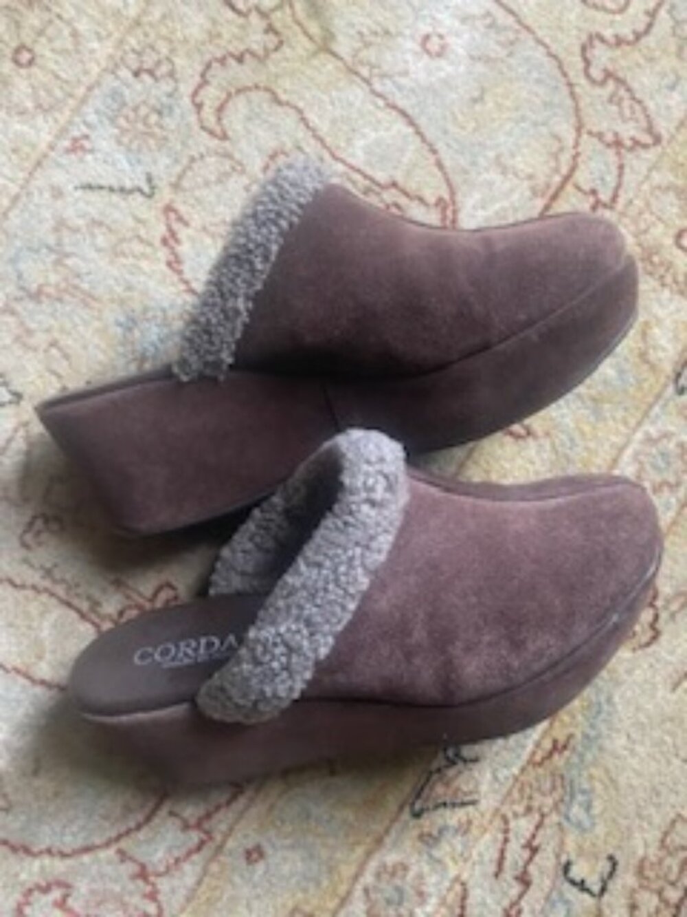 Cordani Chocolate Suede Platform Mules